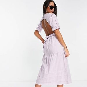 NWT ASOS lavender backless maxi dress 100% cotton